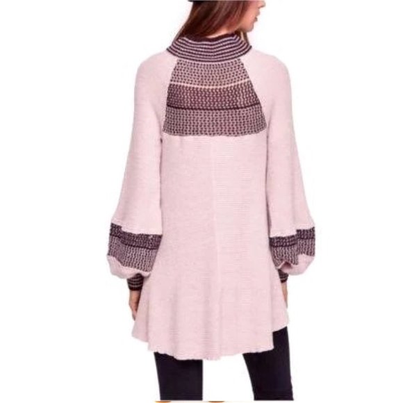Free People Snow Day Thermal Tunic Top Knitted Sleeves - Picture 4 of 13